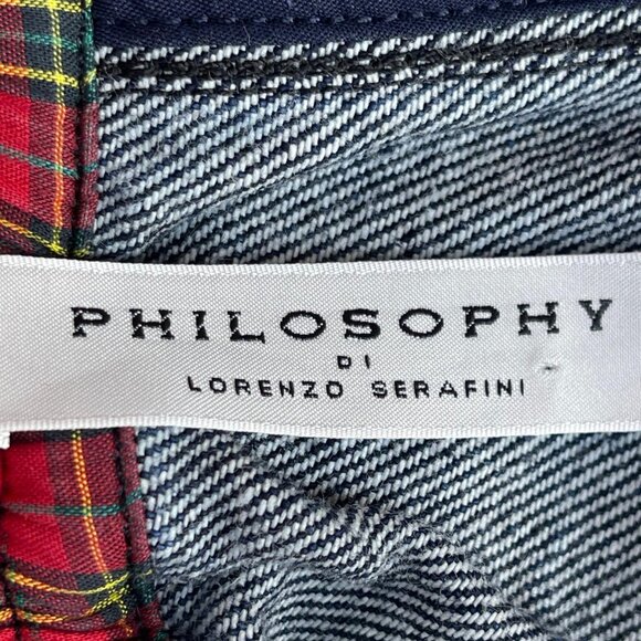 Philosophy Dark Blue Lightweight Pull on 100% Cotton Elastic Denim Shorts Size 2 - Picture 7 of 9